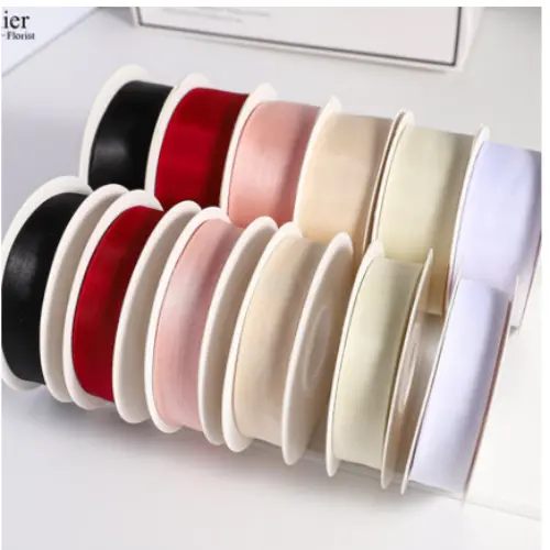 [32891] KOREAN PEARL SHEER RIBBON (0.98"*20 Y)