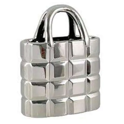 [32983] CHROME CERAMIC PURSE VASE  (SIZE: 6*2*7")