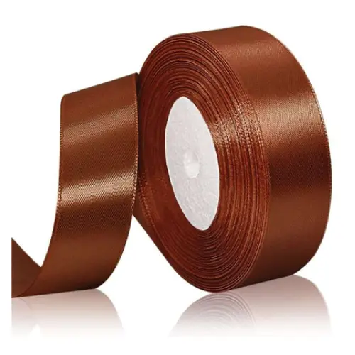 [32993] 1" CLOTH SATIN RIBBON BLUE, BROWN, GRAY, SALMON,  YELLOW 