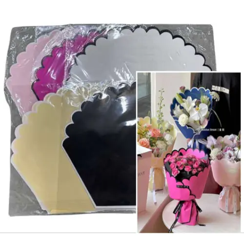 [32727] 10PC WRAPPING PAPER- BLACK, WHITE,  YELLOW, HOT PINK, LIGHT  PINK (22*16")