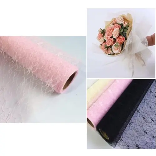 [33082] 5 YARDS MESH BURLAP COLORS: BLACK, BLUE, GRAY, PINK - CASE QUANTITY: 100 SIZE: 20"                   