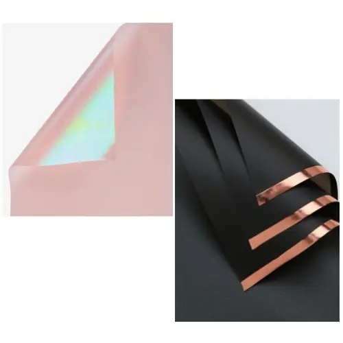 [33085] 20PCS IRIDESCENT/ROSE GOLD EDGED WRAPPING FLOWER PAPER COLORS: BLACK, BLUE, GREEN, LILAC,PINK, RED, SAGE, WHITE-CASE QUANTITY: 100 SIZE: 22*22 