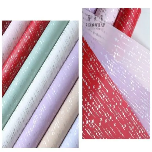 [33088] 20PCS GLITTERED FLORAL WRAPPING PAPER COLORS:BEIGE, BURGUNDY, RED -CASE QUANTITY: 100 SIZE: 22*22"  
