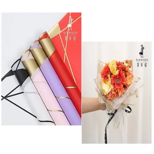 [33090] 20PCS PATTERNED FLORAL WRAPPING PAPER  COLORS: BLACK/GOLD, BLACK/WHITE-CASE QUANTITY: 100 SIZE: 22*22"  