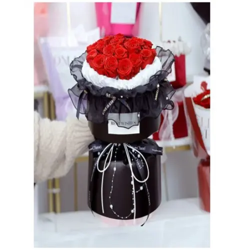 [33095] 5PCS WRAPPING FLOWER FRAME COLORS: BEIGE, BLACK, LIGHT PINK -CASE QUANTITY: 80 SIZE: 34*19*8" 
