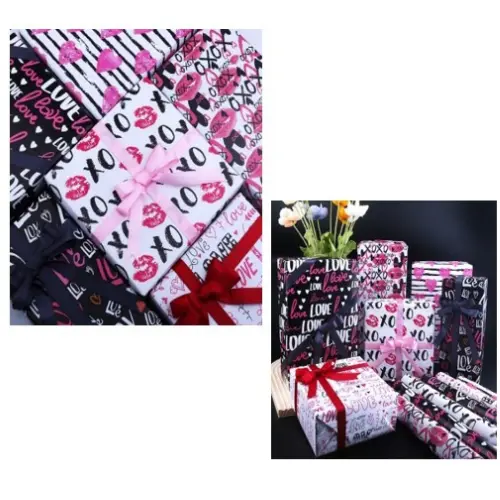 [33098] 100PCS LOVE THEMED GIFT PAPER ASSORTED STYLES-CASE QUANTITY: 1000 SIZE: 20*28"   