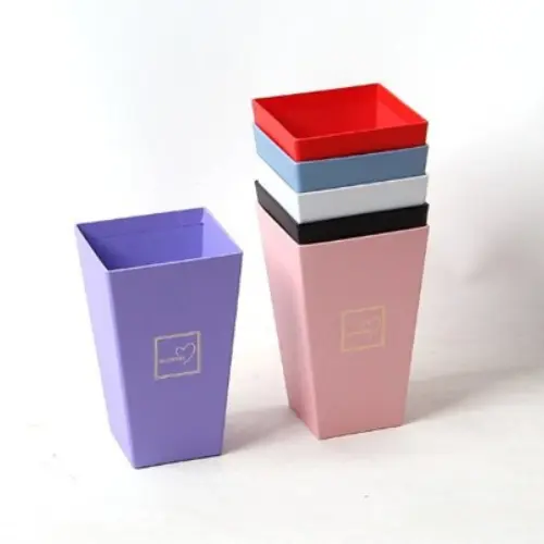 [33176] VELVET DIAMENTE FLOWER BOX  COLORS: BLACK, PINK-CASE QUANTITY: 72 SIZE: 7*7*7"