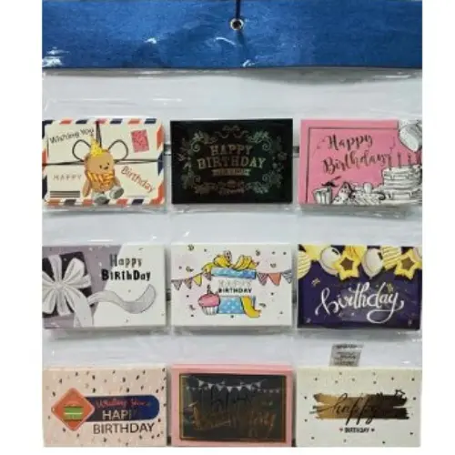 [33167] 54PCS HAPPY BIRTHDAY  GREETING CARDS CASE QUANTITY: 100 SIZE: 4.8*3"