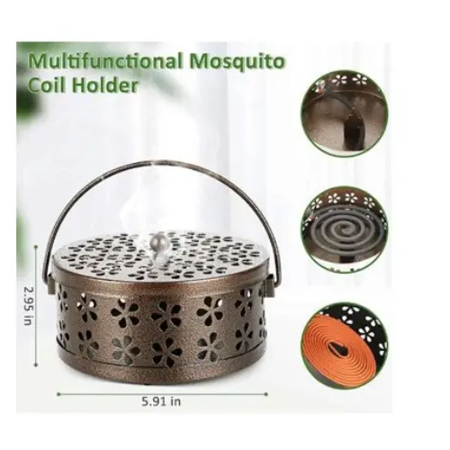 [32270] ROUND IRON MOSQUITO COIL  HOLDER - CASE QUANTITY: 60 SIZE: 6*6*4"  