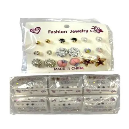 [32025] 9 PAIRS/CARD EARRINGS-CASE QUANTITY:360 SIZE: 9*8 CM-12 CARDS PER PACK 
