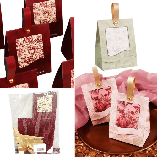 [FAZE0101] 10PCS MINI DIY PAPER GIFT BOX  COLORS: BURGUNDY, GREEN, PINK