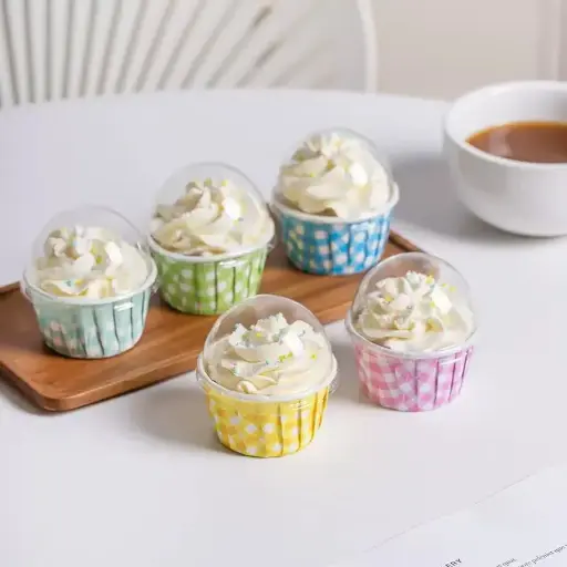 [FAZE0113] 50PCS CUPCAKE LINERS W  LID  COLORS: BLUE, GREEN,  PURPLE, RED, YELLOW