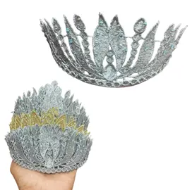 [33254] 5" SEQUINED GOLD & SILVER  FABRIC HEADPIECE