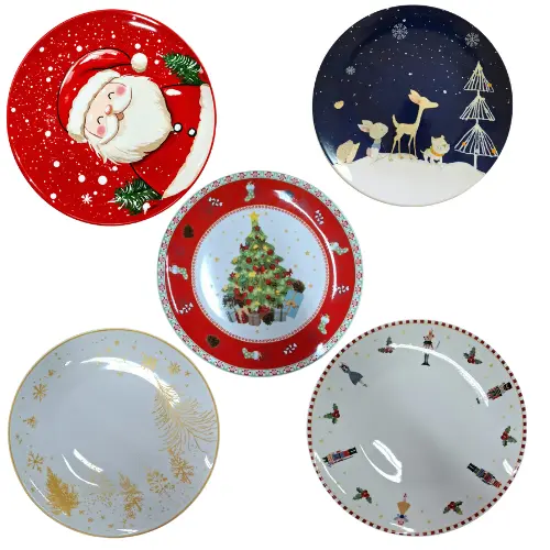 [FAZE0241]  10" CERAMIC CHRISTMAS DESSERT PLATE 