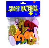 [115355] 70 PCS GLITTER NUMBERS FOAM  STICKERS 