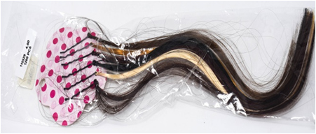 [115529] BROWN BRAIDS WITH HAIR PINS